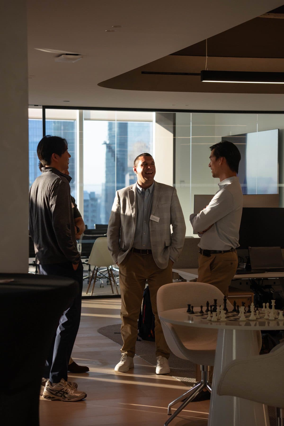 STLabs team members laughing together in the office